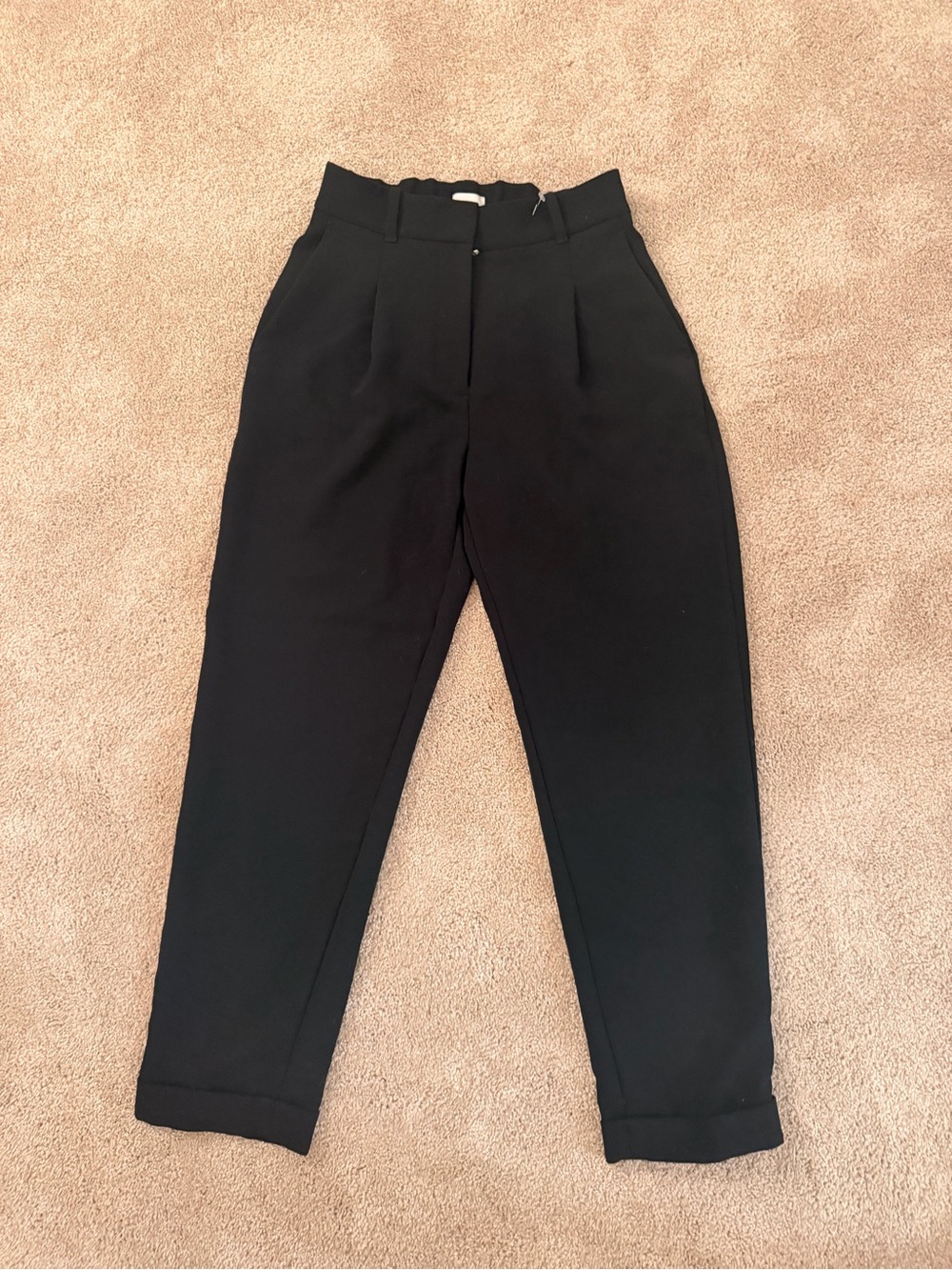 Wilfred Black High-Rise Tapered Trousers
